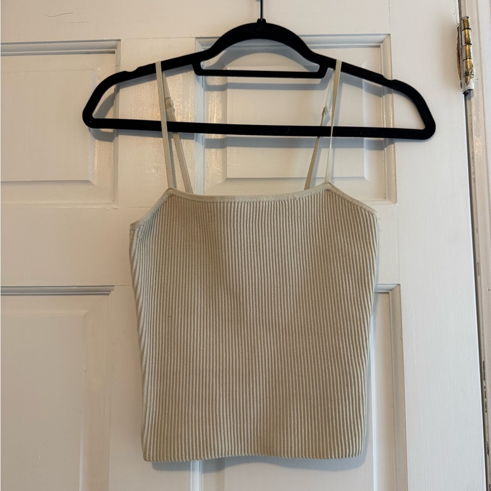 Babaton Ribbed Spaghetti Strap Camisole - Cream